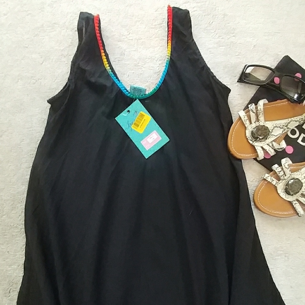 iPanima Semi-Sheer Contrast Trim Cover Up NWT